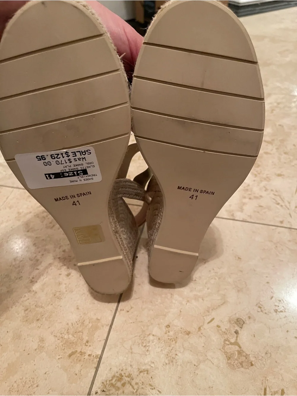 NWOT Casteller Made in Spain Wedge Espadrille Sandals in sz 41